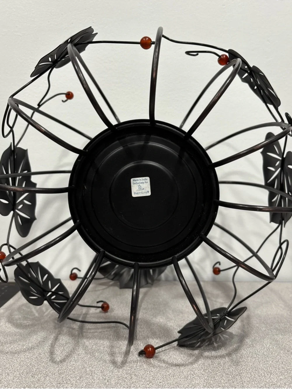 Decorative Black Metal Leaf Candle Holder by Partylite - Picture 9 of 12